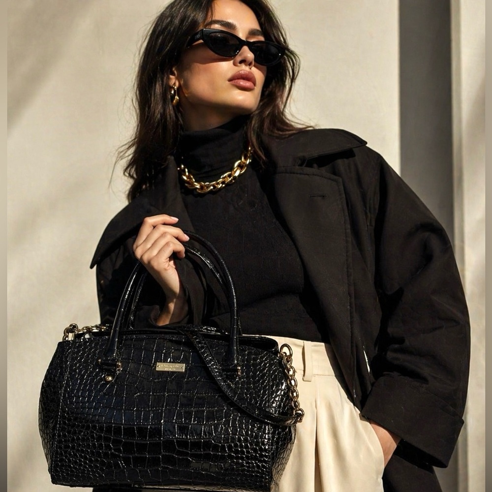 Kate Spade Croc-Embossed Extra Large Satchel